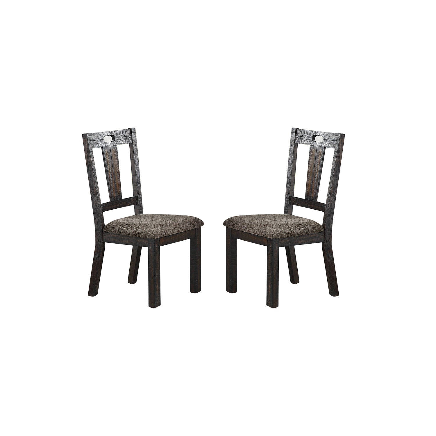 Upholstery Dining Chairs, Dark Grey(Set of 2)