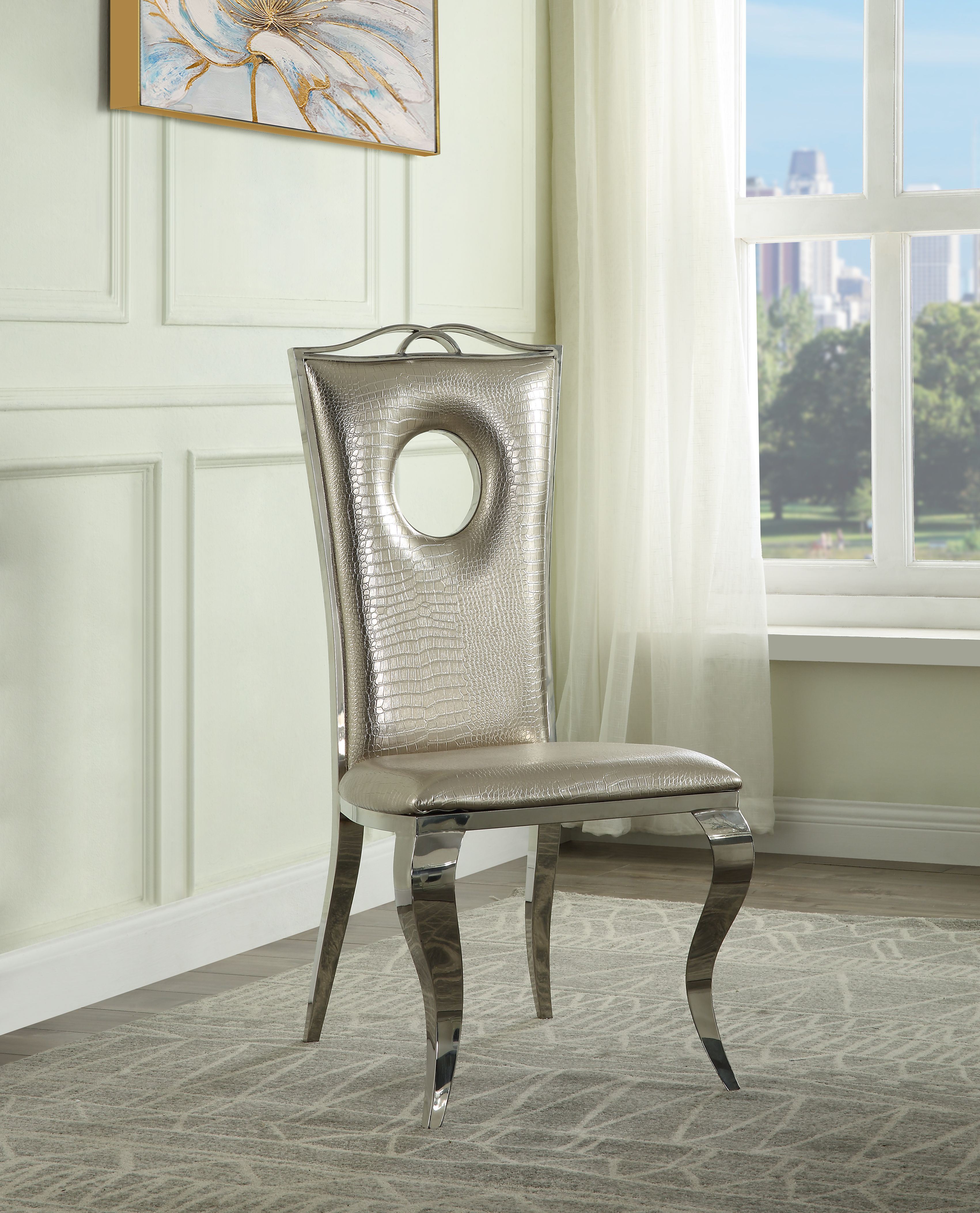 ACME Cyrene Side Chair (Set-2) in Beige DN00925