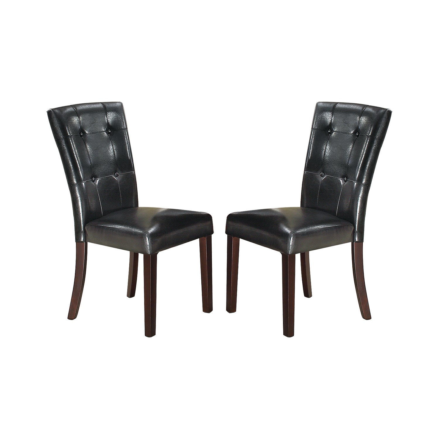 Faux Leather Upholstered Dining Chair, Black(Set of 2)