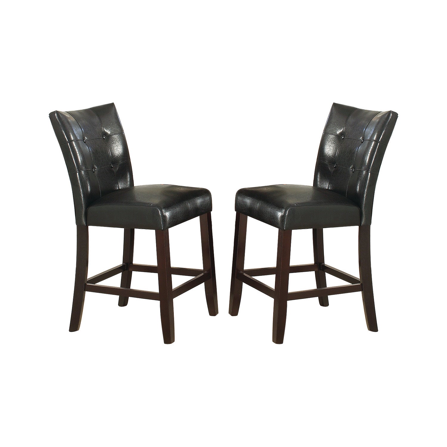 Leather Upholstered High Dining Chair, Black(Set of 2)