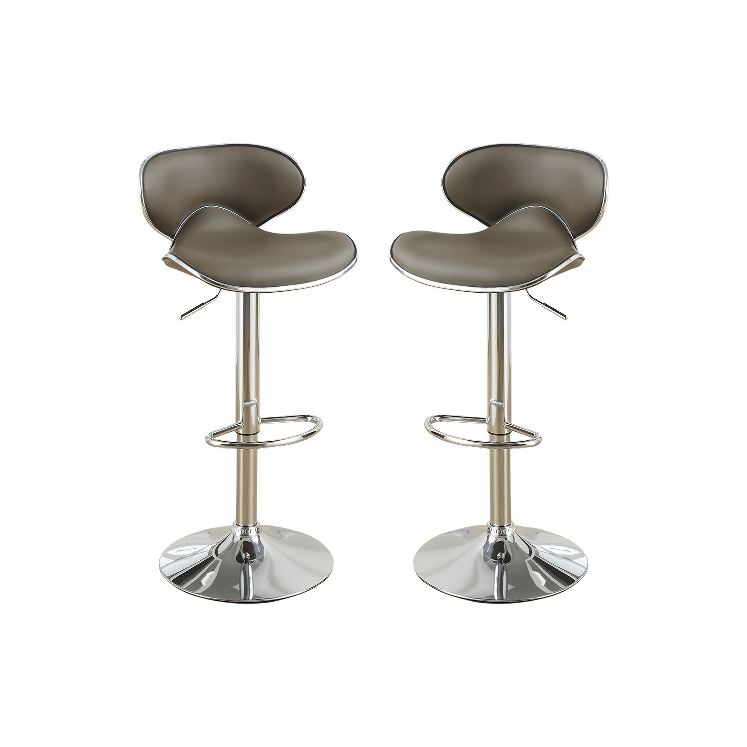 Adjustable Espresso Faux Leather Bar Stools, Set of 2