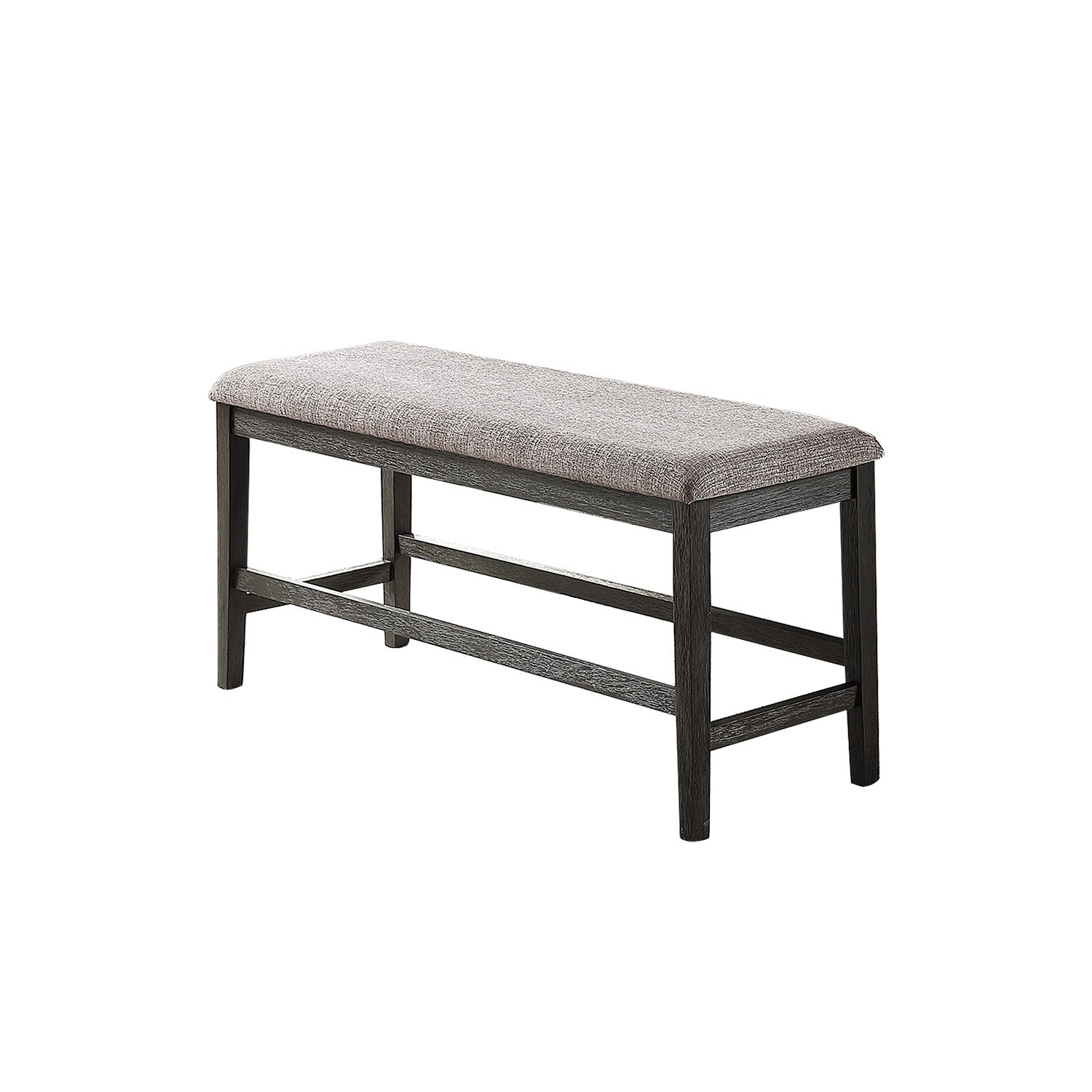 High Bench With Upholstered Cushion,Grey