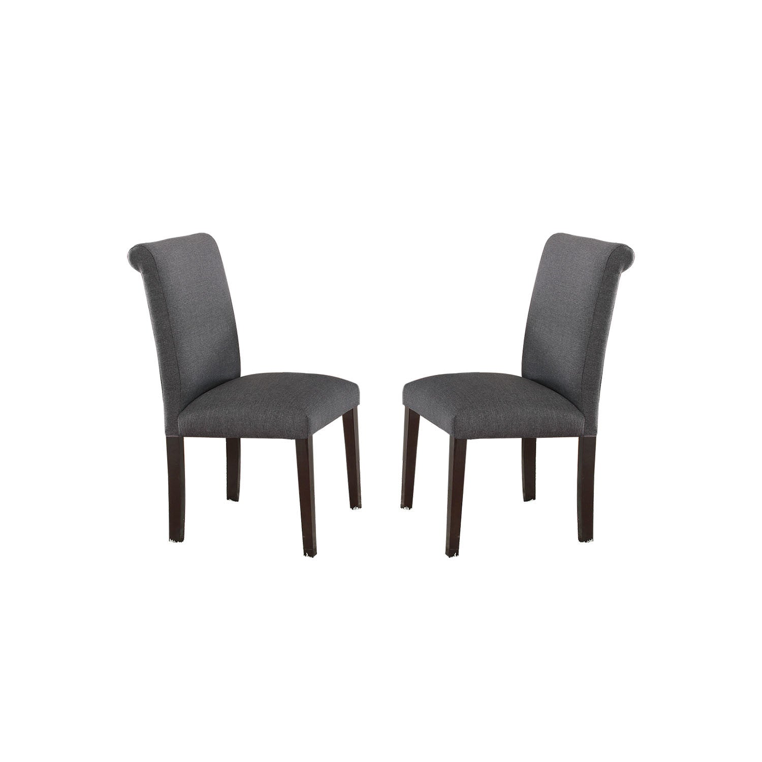 Blue Grey Fabric Dining Chairs, Set of 2