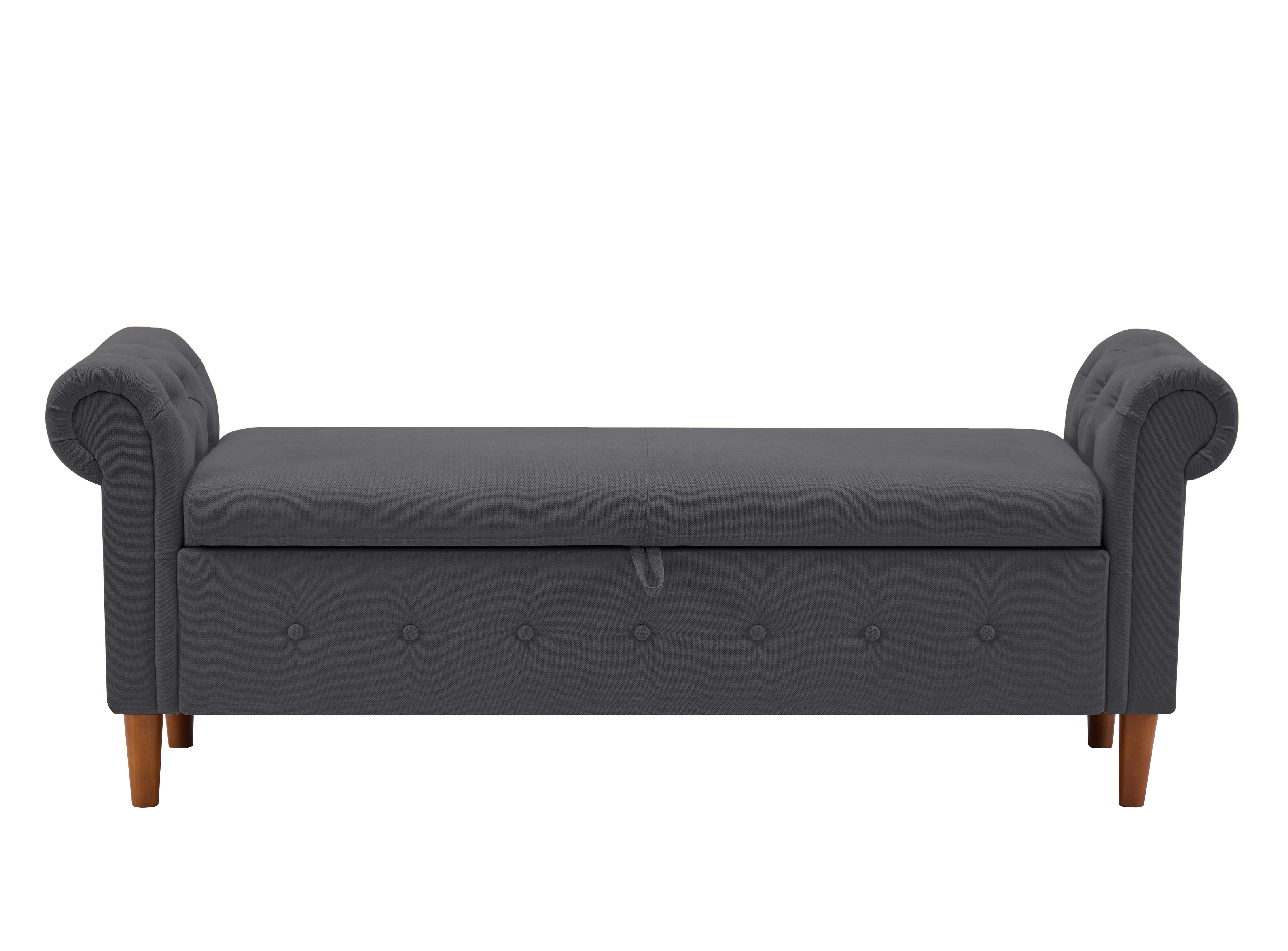 Dark Gray Multifunctional Storage Rectangular Sofa Stool