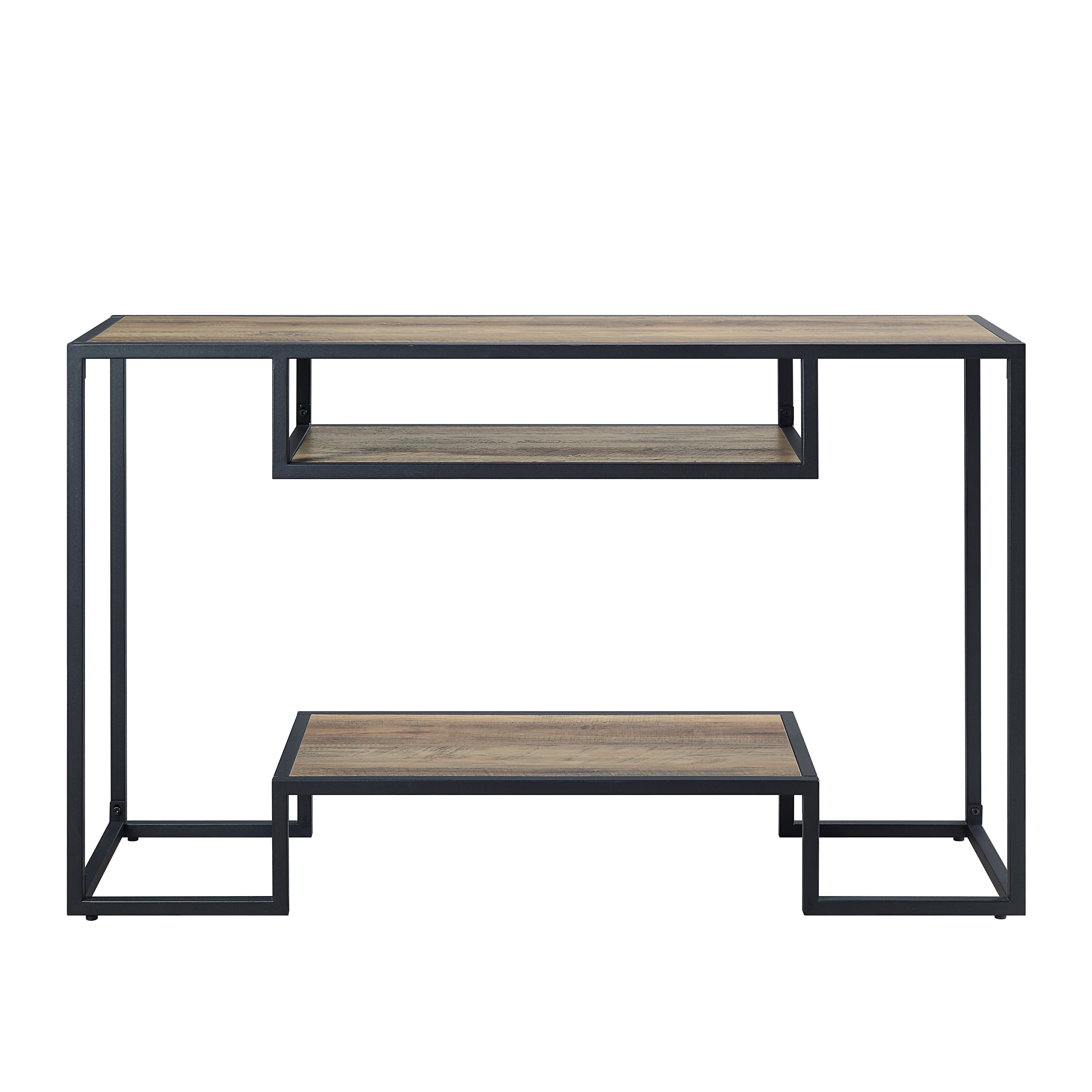 ACME Idella Console Table in Rustic Oak & Black Finish LV00887