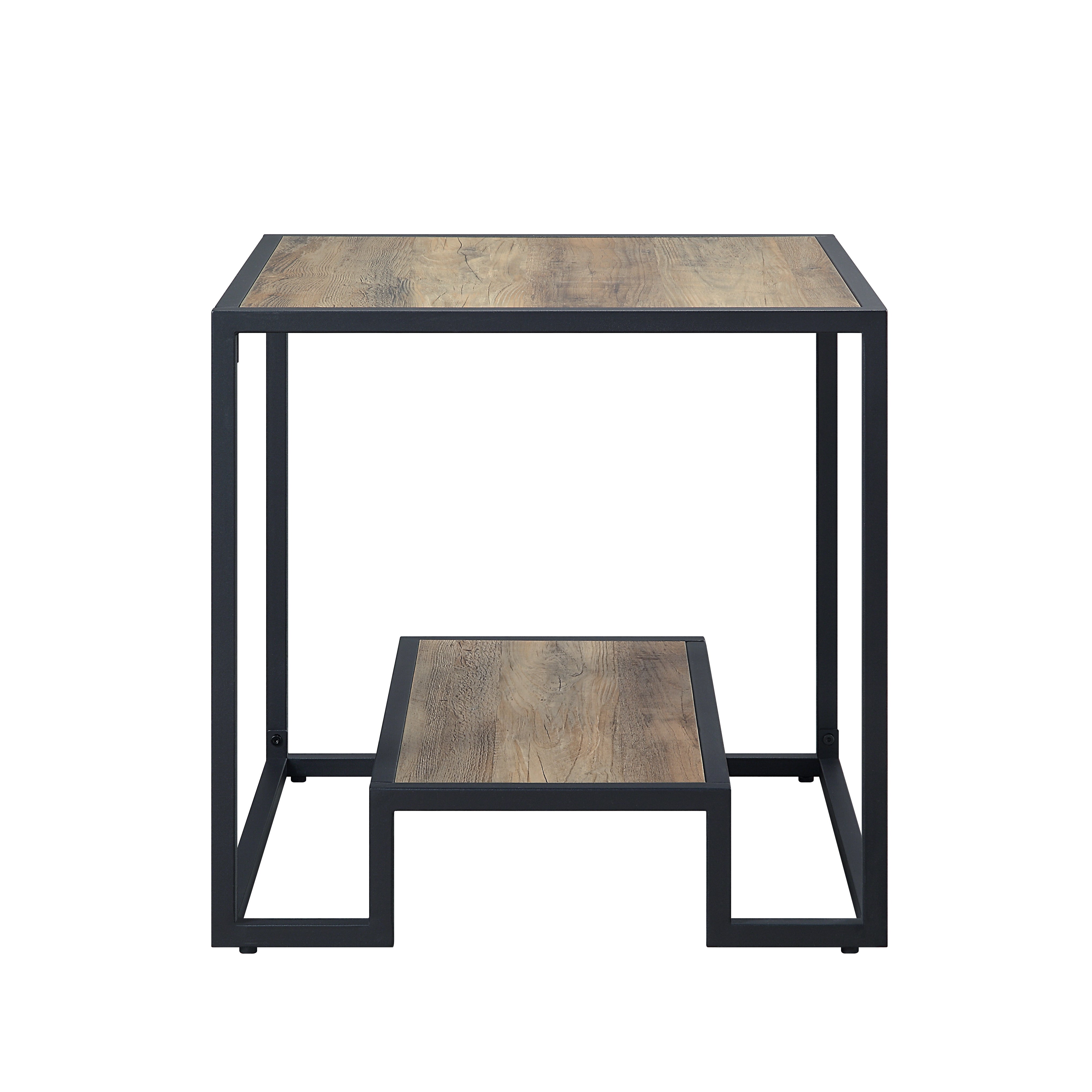 ACME Idella End Table in Rustic Oak & Black Finish LV00886