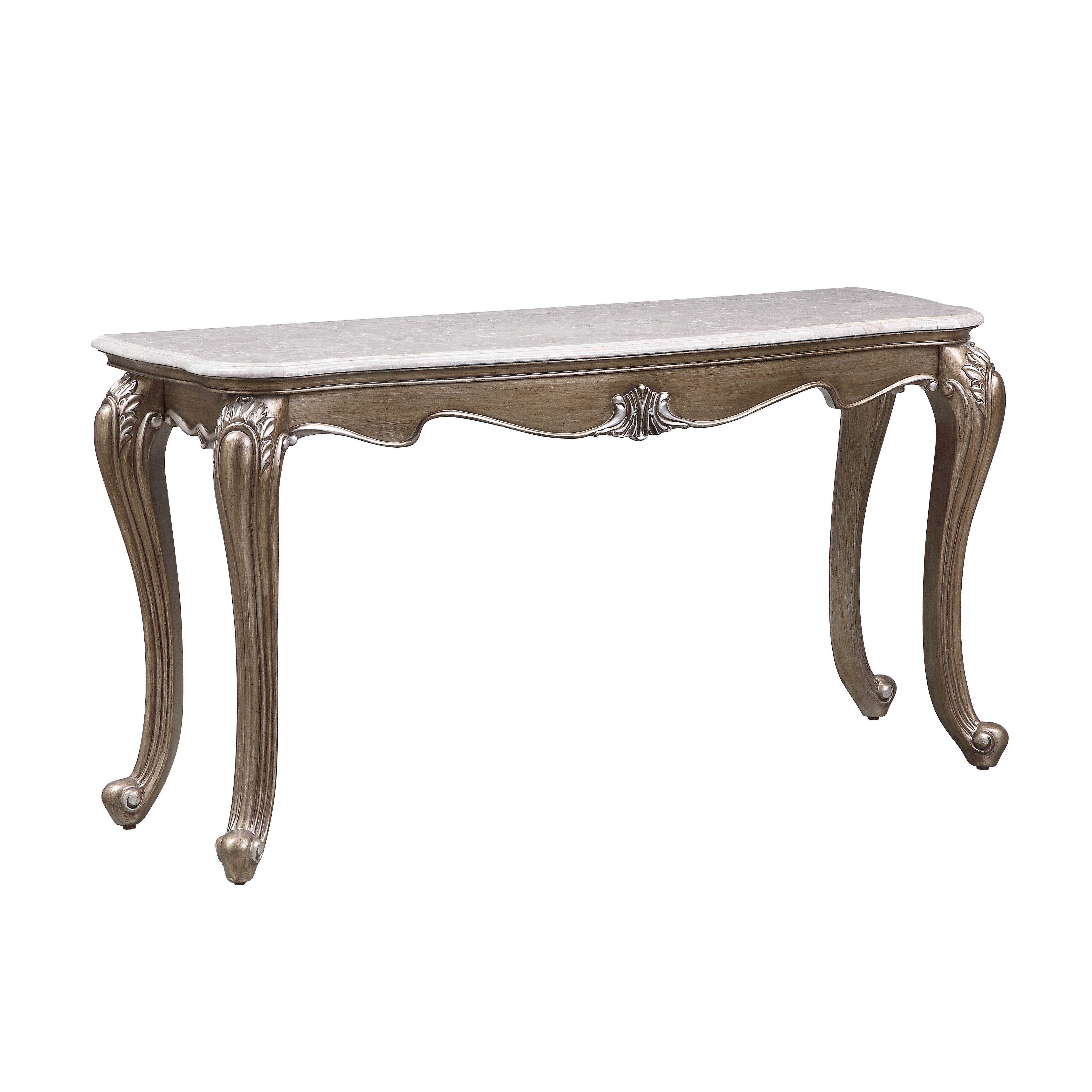 ACME Elozzol Sofa Table in Marble & Antique Bronze Finish LV00304