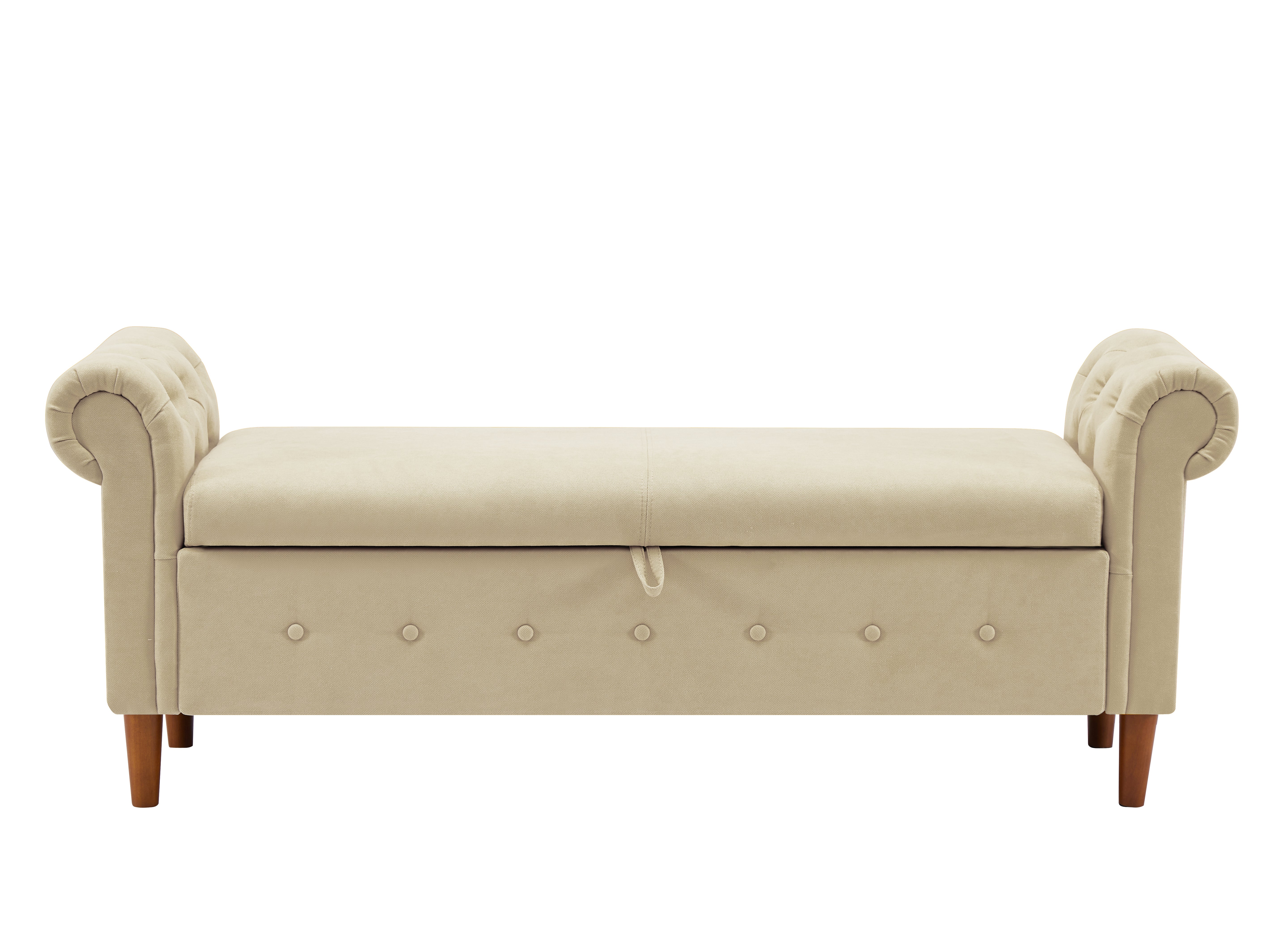 Beige Multifunctional Storage Rectangular Sofa Stool