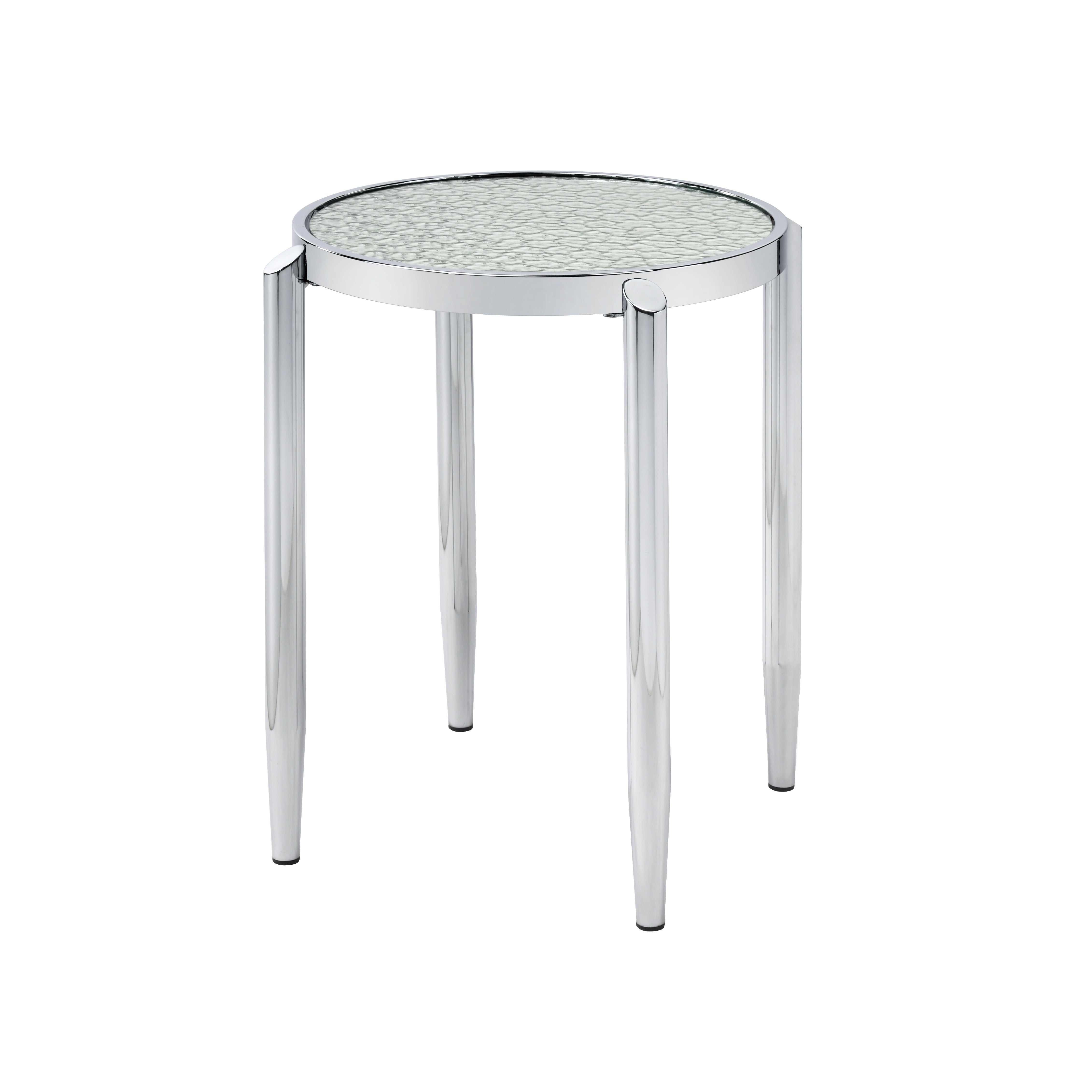 ACME Abbe End Table in Glass & Chrome Finish LV00573