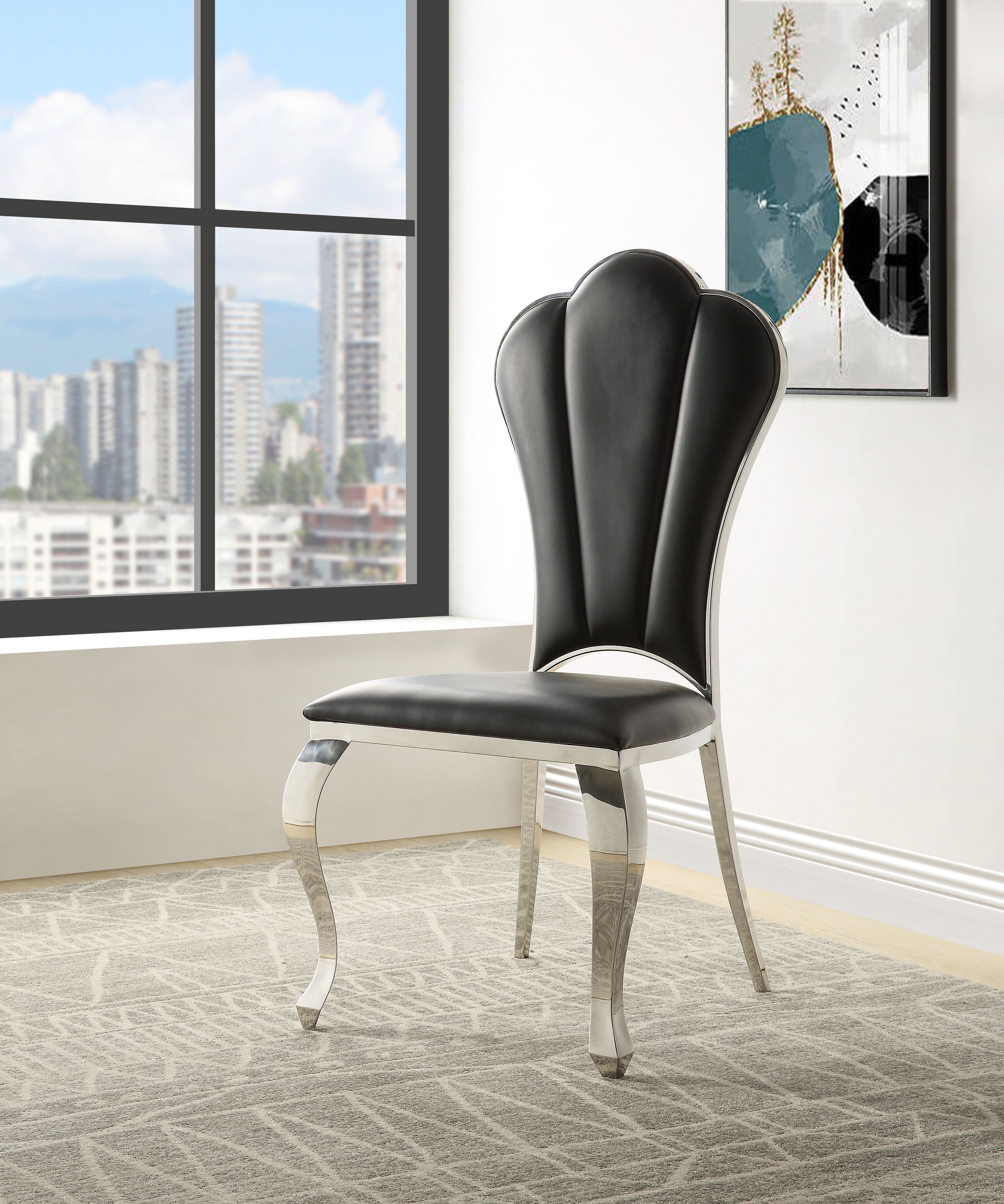 ACME Cyrene Side Chair (Set-2) in Black DN00927