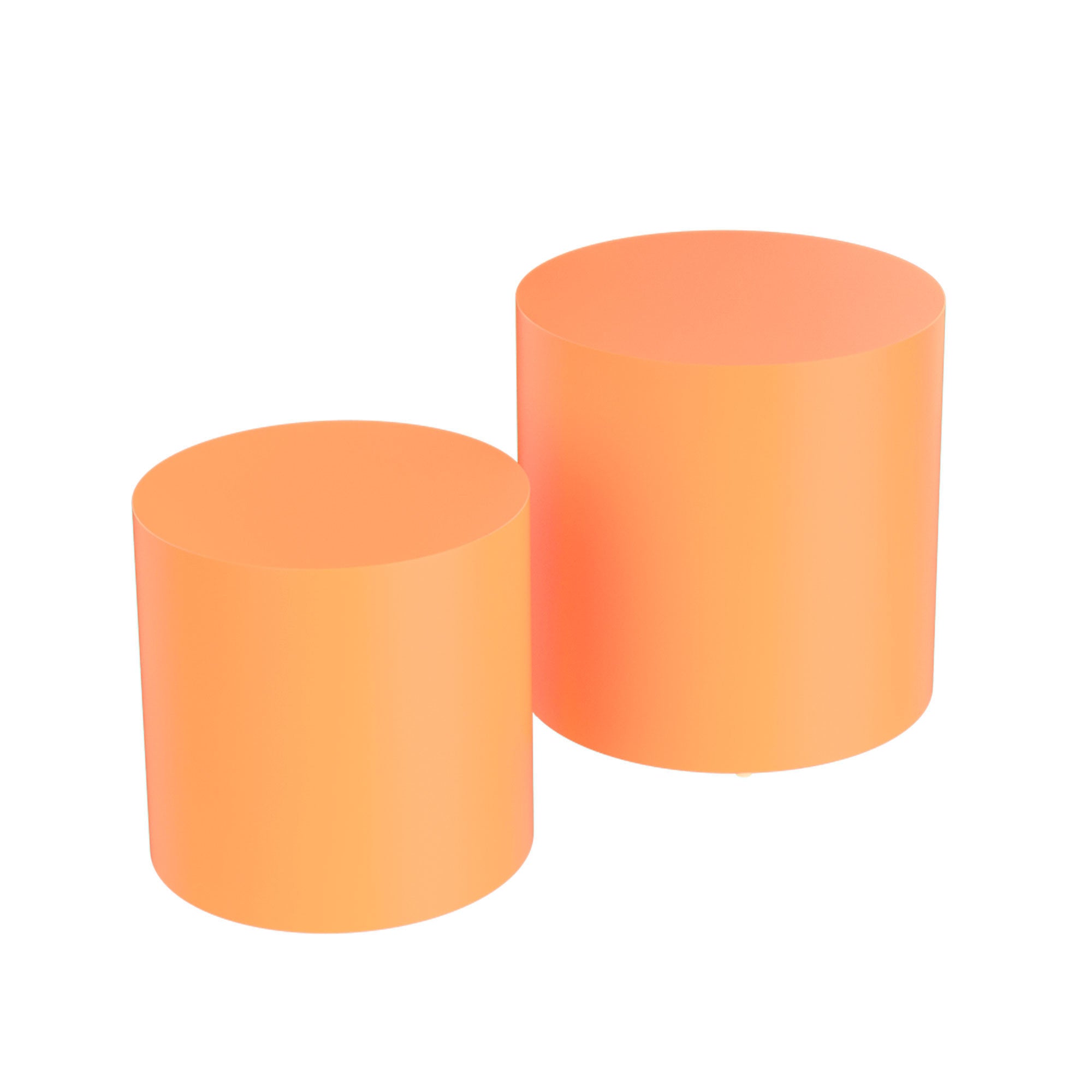 Upgrade MDF Nesting table set of 2, Mutifunctional for Living room/Small Space/Goods Display, Bright Orange