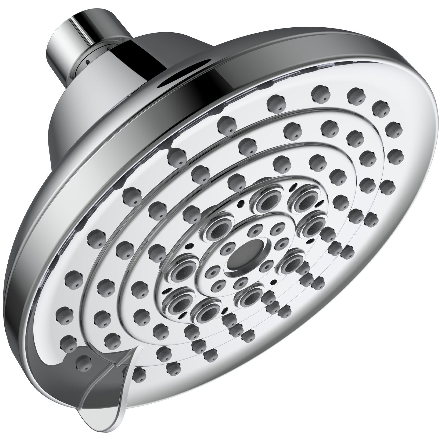 6 Spray Settings High Pressure Shower Head 5" Rain Fixed Showerhead - Chrome Adjustable Shower Head with Anti-Clogging Nozzles, Low Flow Easily Installation