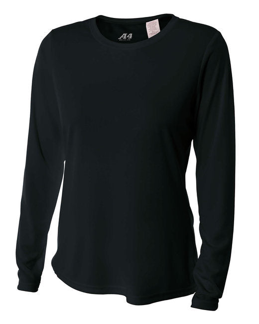 Ladies' Long Sleeve Cooling Performance Crew Shirt - LIGHT YELLOW - XS