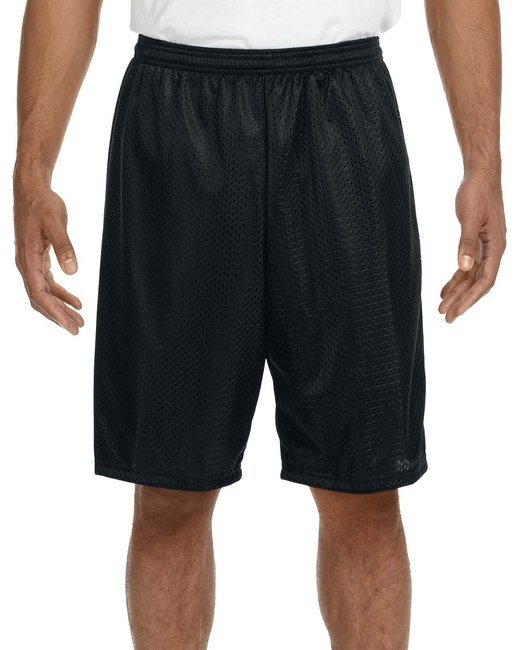 Adult Tricot Mesh Short - BLACK - XS