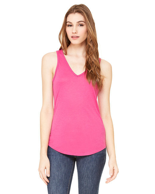 Ladies' Flowy V-Neck Tank - CORAL - S