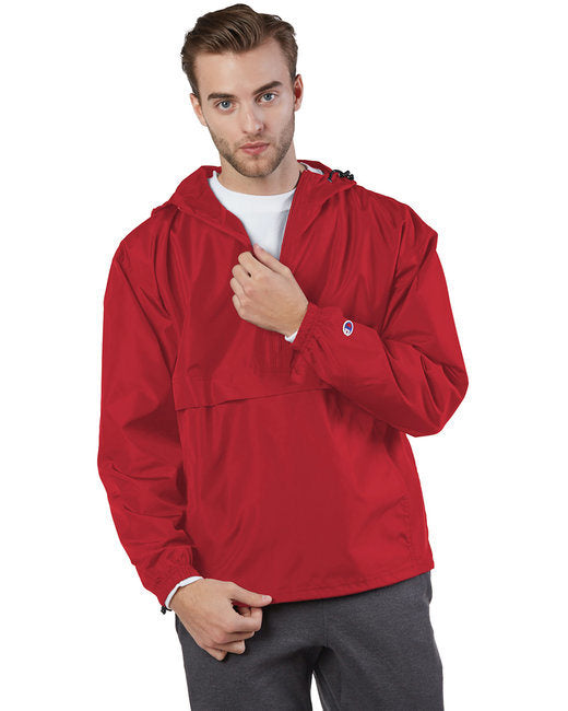Adult Packable Anorak 1/4 Zip Jacket - BLACK - S