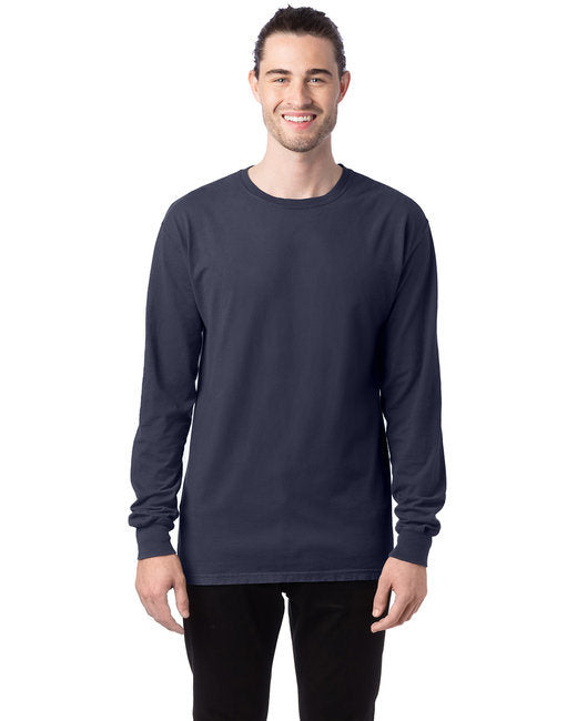 Unisex Garment-Dyed Long-Sleeve T-Shirt - BLACK - S