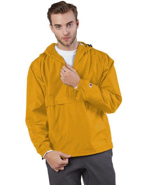 Adult Packable Anorak 1/4 Zip Jacket - BLACK - S