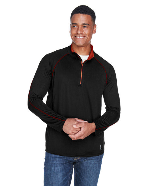 Men's Radar Quarter-Zip Performance Long-Sleeve Top - BLK/ TRU ROYAL - L