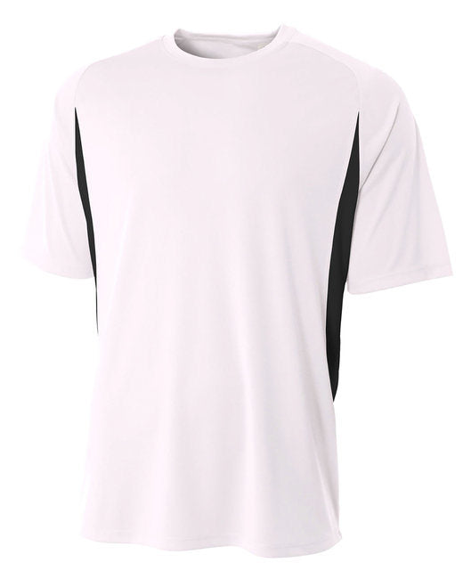 Men's Cooling Performance Color Blocked T-Shirt - BLACK/ WHITE - 4XL