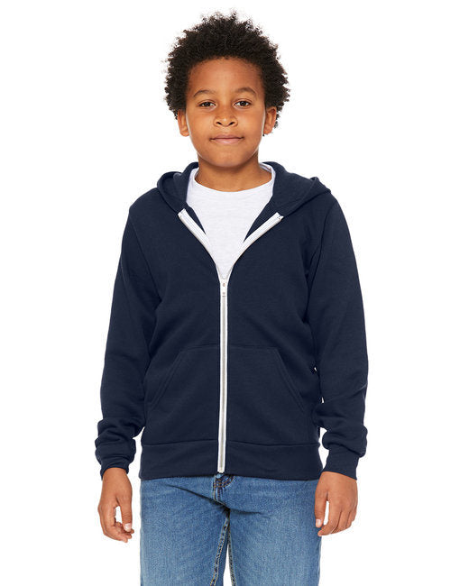 Youth Sponge Fleece Full-Zip Hooded Sweatshirt - HTHR TRUE ROYAL - S