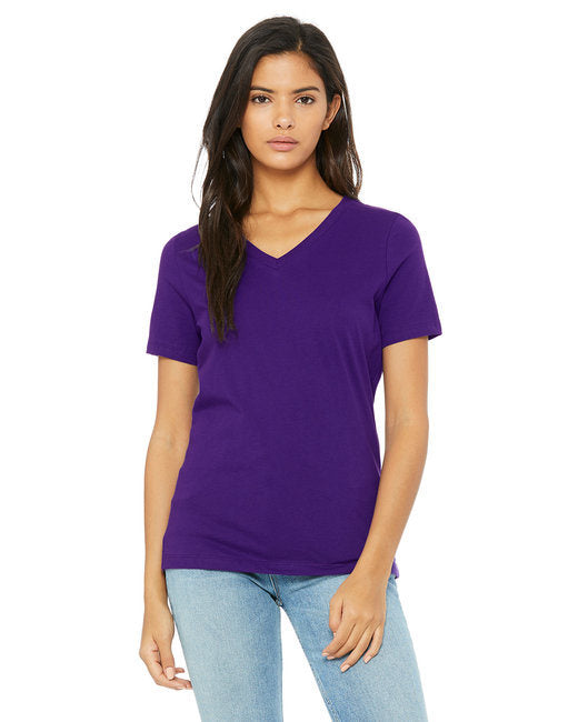 Ladies' Relaxed Jersey V-Neck T-Shirt - BERRY - S
