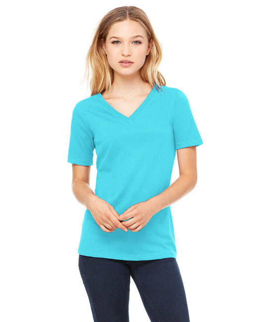 Ladies' Relaxed Jersey V-Neck T-Shirt - BERRY - S