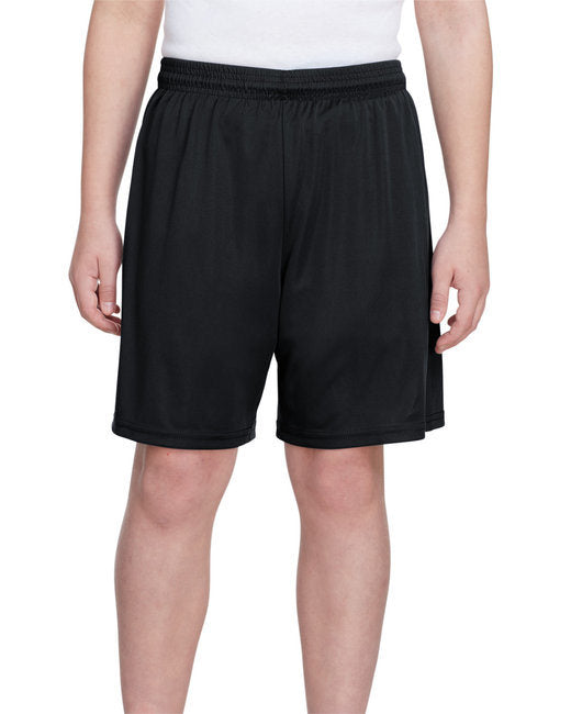 Youth Cooling Performance Polyester Short - BLACK - S