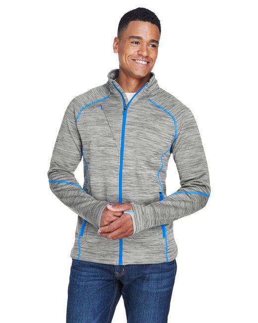 Men's Flux Mélange Bonded Fleece Jacket - CARBON/ OLY RED - S