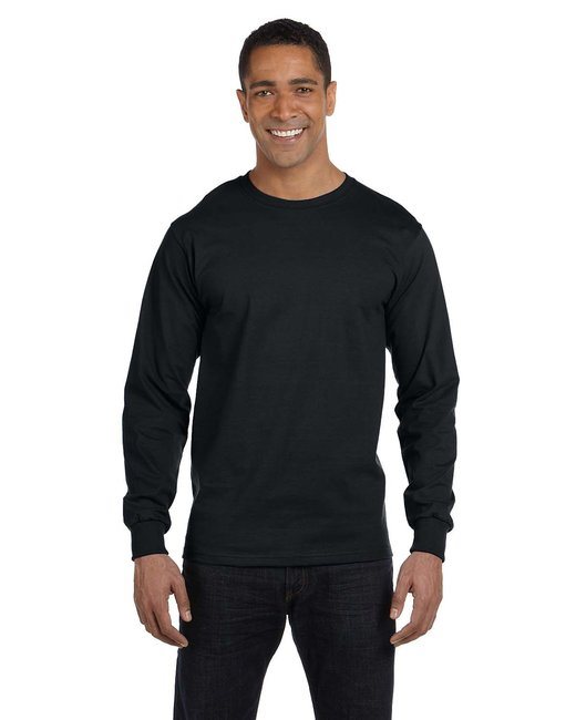 Men's 5.2 oz. ComfortSoft® Cotton Long-Sleeve T-Shirt - WHITE - S