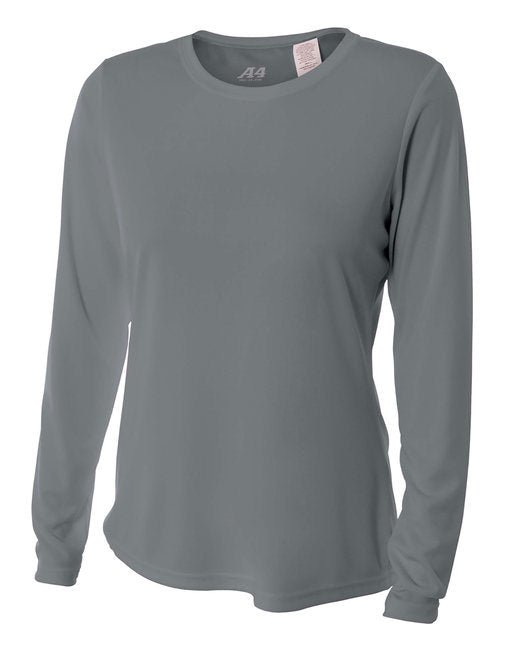 Ladies' Long Sleeve Cooling Performance Crew Shirt - LIGHT YELLOW - XS