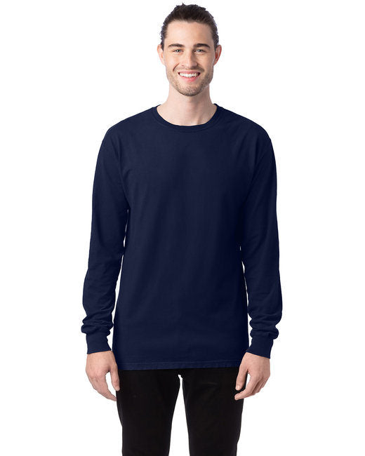 Unisex Garment-Dyed Long-Sleeve T-Shirt - BLACK - S