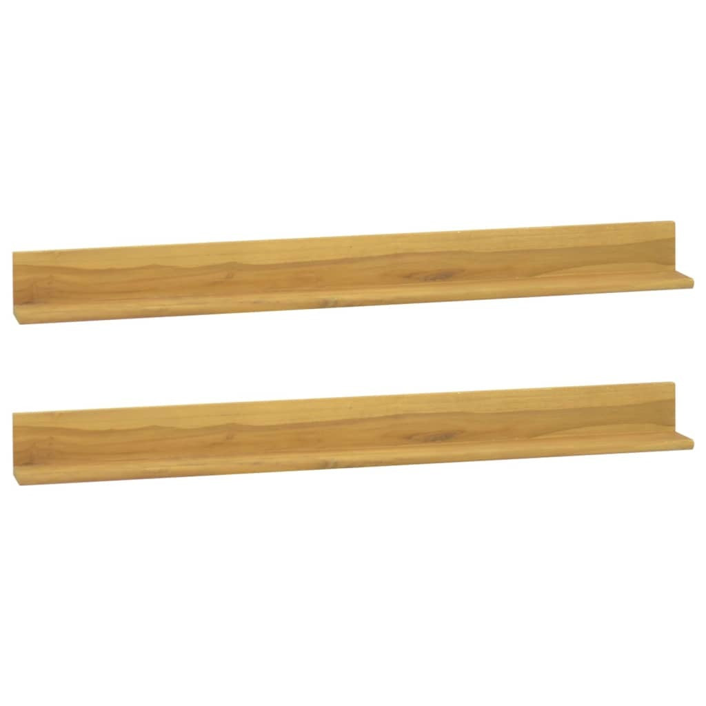 Wall Shelves 2 pcs 43.3"x3.9"x3.9" Solid Wood Teak