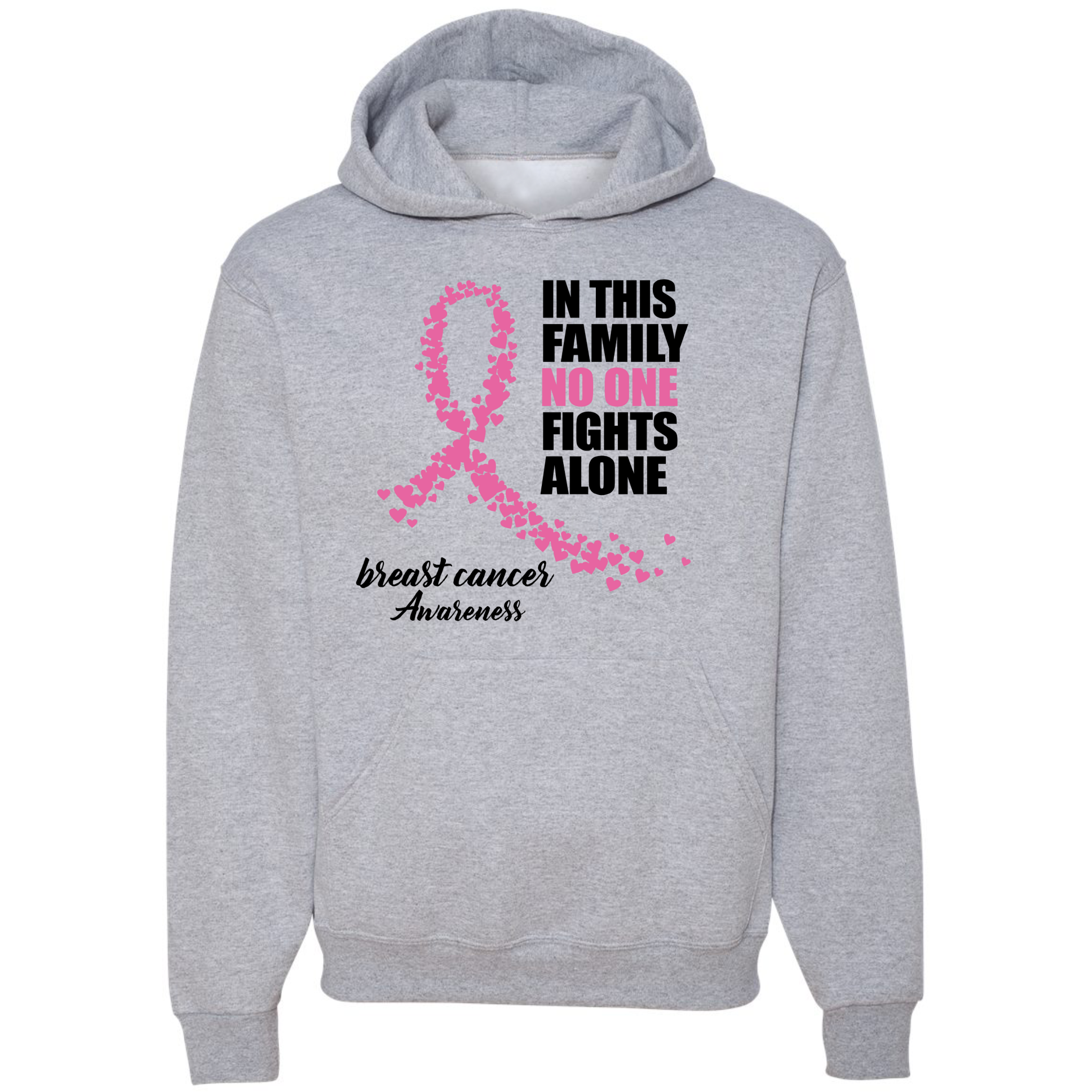 No one fights alone breast cancer hoodie