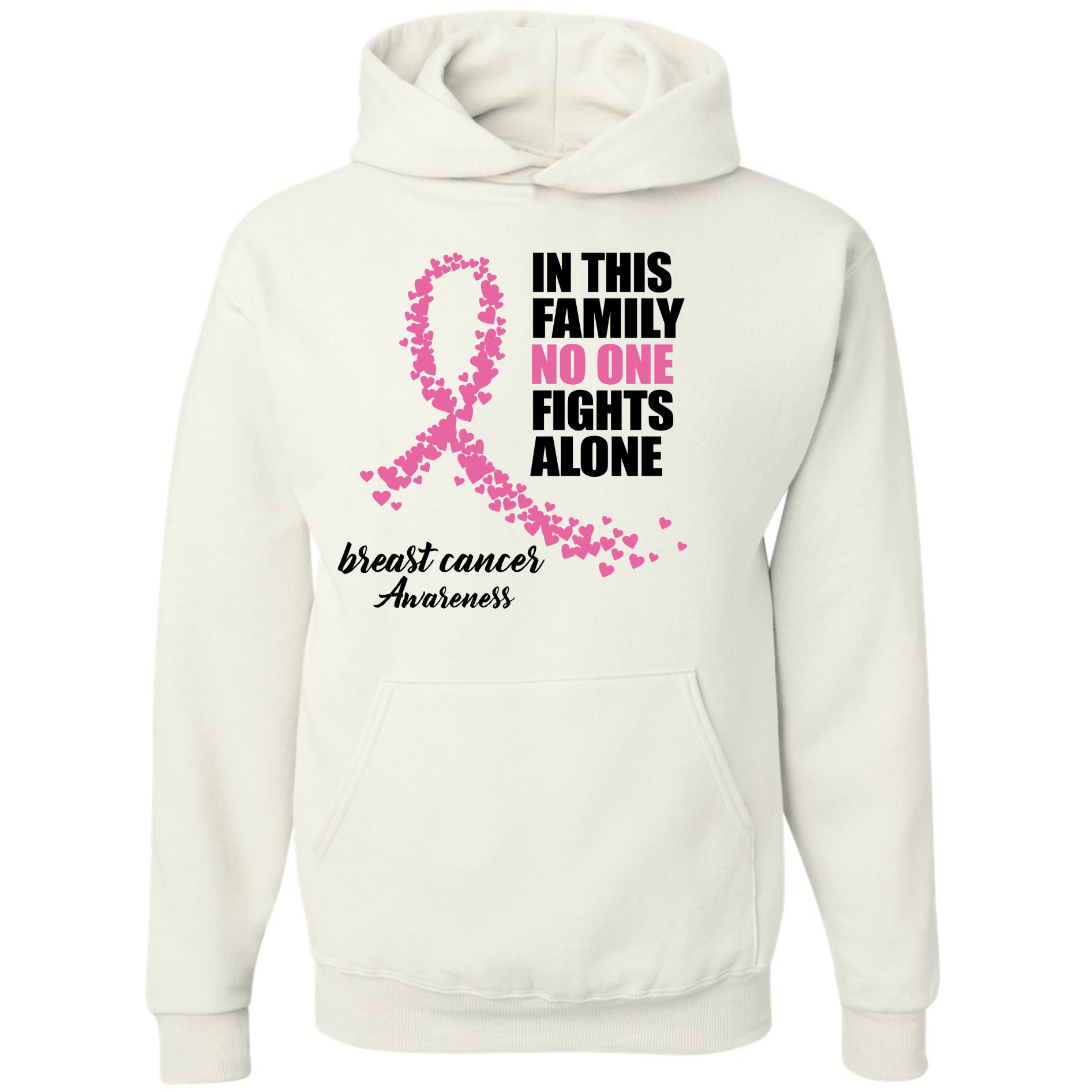 No one fights alone breast cancer hoodie