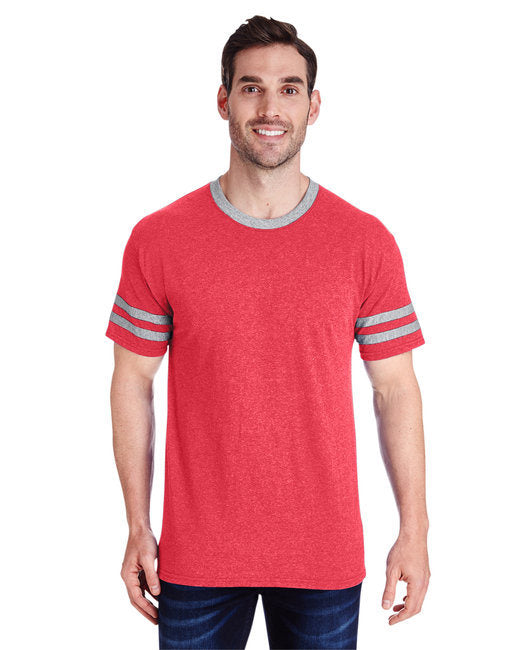 Adult TRI-BLEND Varsity Ringer T-Shirt - TRU BLU HTH/ OXF - XL