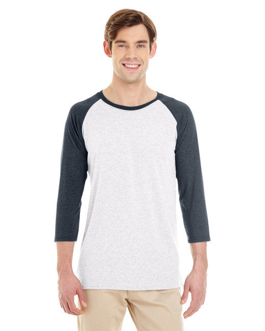 Adult TRI-BLEND Baseball Raglan - OXFRD/ TRU BL HT - XL