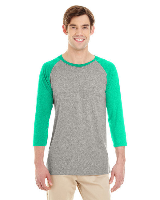 Adult TRI-BLEND Baseball Raglan - OXFRD/ TRU BL HT - XL