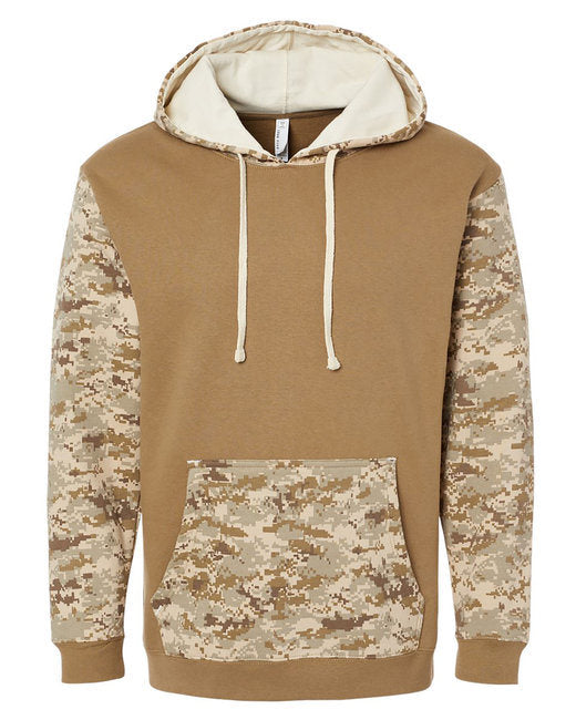 Men's Fashion Camo Hooded Sweatshirt - NTRL/ GRN WD/ OR - S