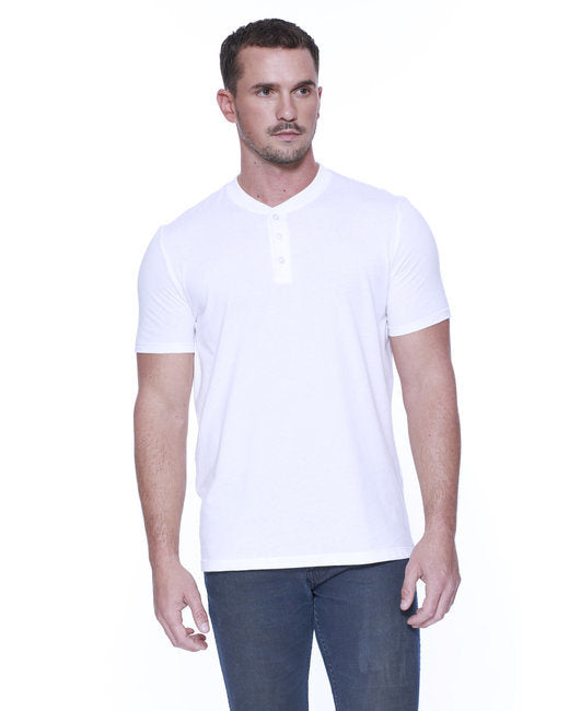 Men's Tri-Blend Henley - WHITE - XS