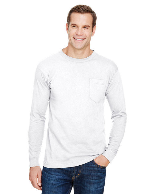 Unisex Union-Made Long-Sleeve Pocket Crew T-Shirt - ASH - S