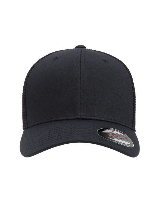 Adult 6-Panel Trucker Cap - BLACK - OS