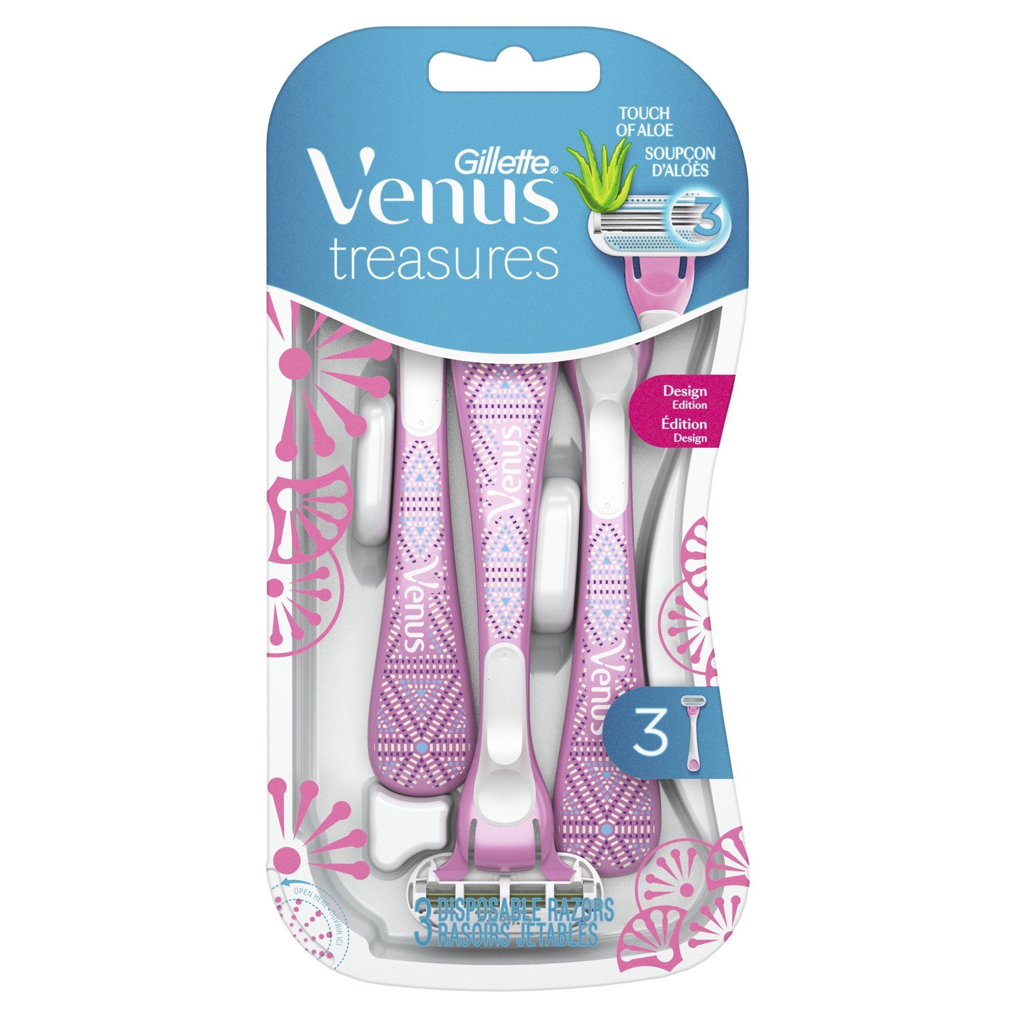 Gillette Venus Treasures Women's Disposable Razor;  3 Count