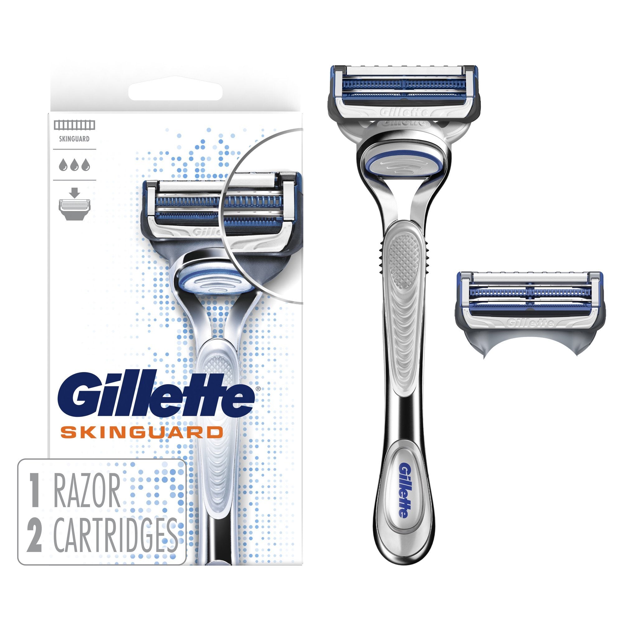 Gillette SkinGuard Men's Razor Handle and 2 Blade Refills