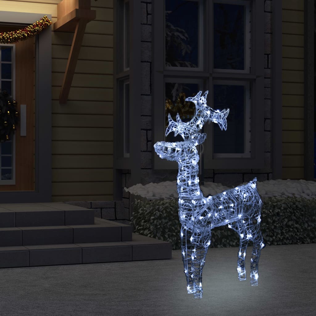 Reindeer Christmas Decoration 90 LEDs 23.6"x6.3"x39.4" Acrylic