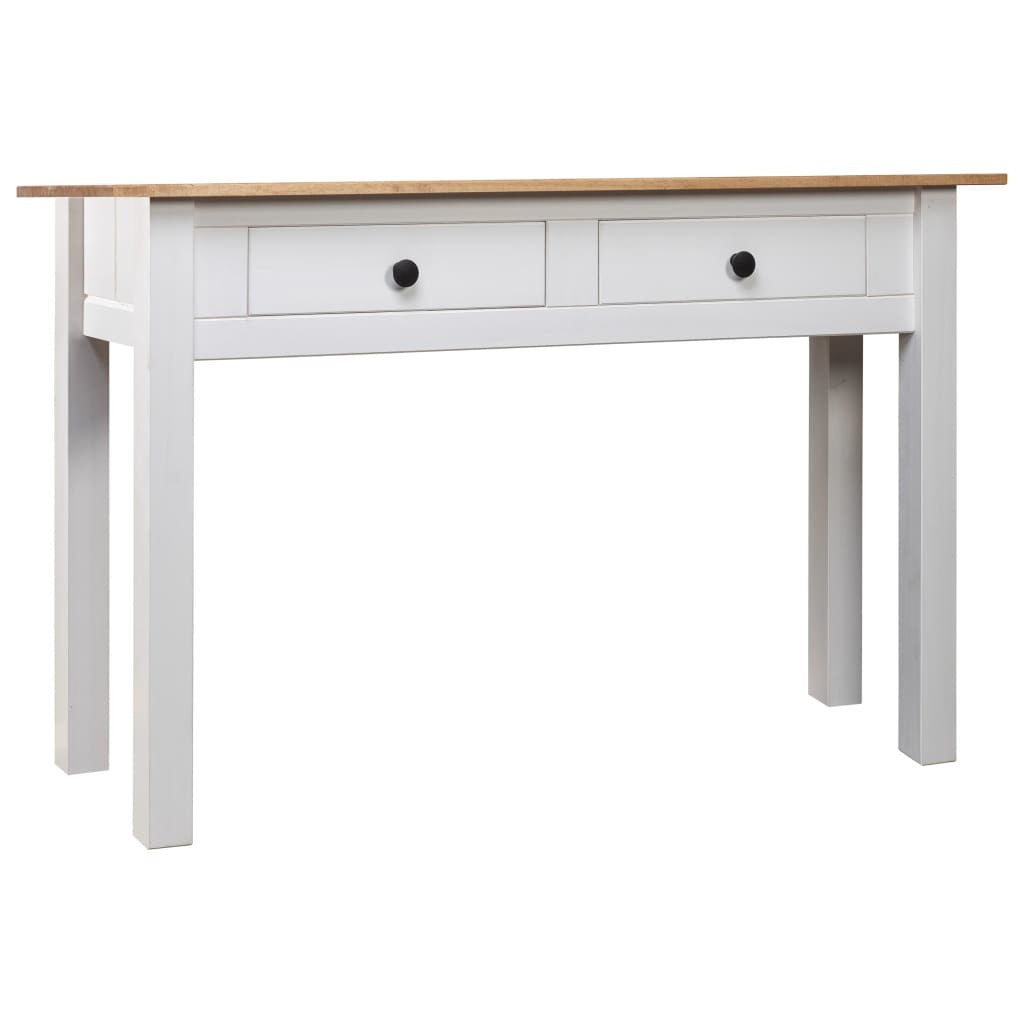 Console Table White 43.3"x15.7"x28.3" Solid Pine Wood Panama Range