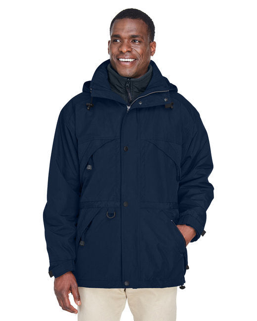 Adult 3-in-1 Parka with Dobby Trim - BLACK - 3XL