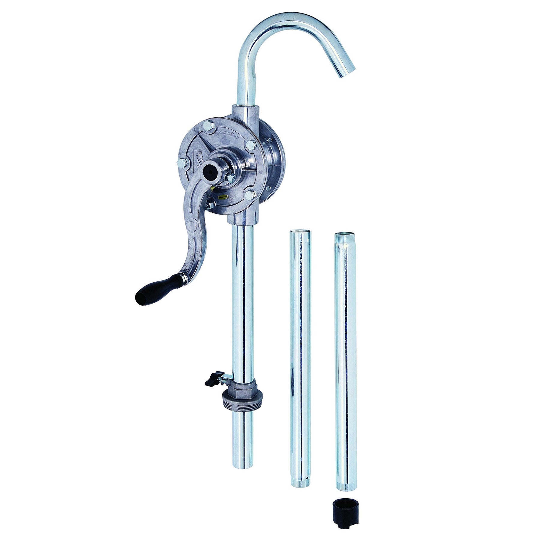 JAANHUEI RP91A Aluminum Rotary Drum Pump Hand Pump for Drum Barrels Patented in Taiwan Silver/Grey 56.1 inches (142.5 cm) PPS Vane;  NBR Seals 9.4 oz.