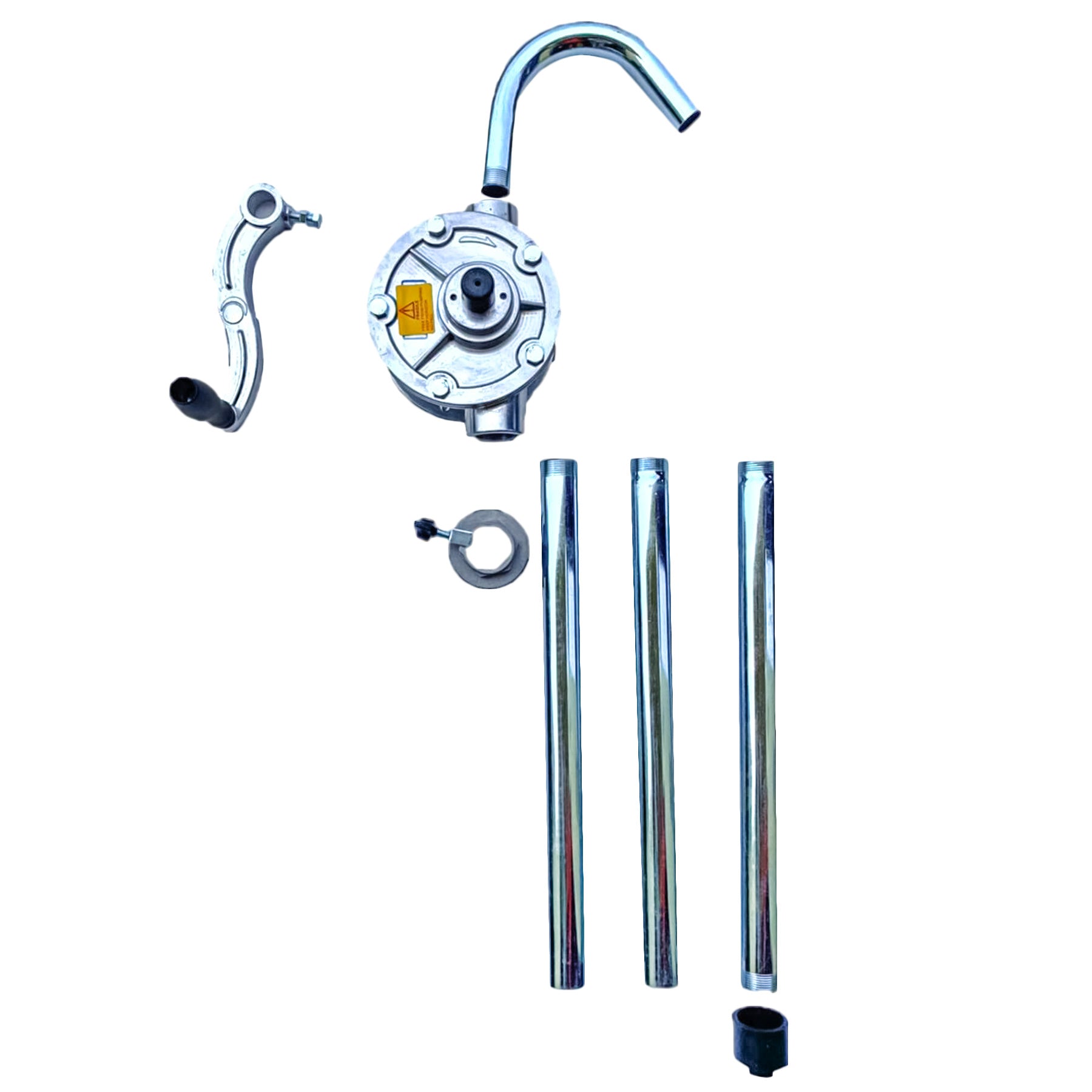 JAANHUEI RP91A Aluminum Rotary Drum Pump Hand Pump for Drum Barrels Patented in Taiwan Silver/Grey 56.1 inches (142.5 cm) PPS Vane;  NBR Seals 9.4 oz.