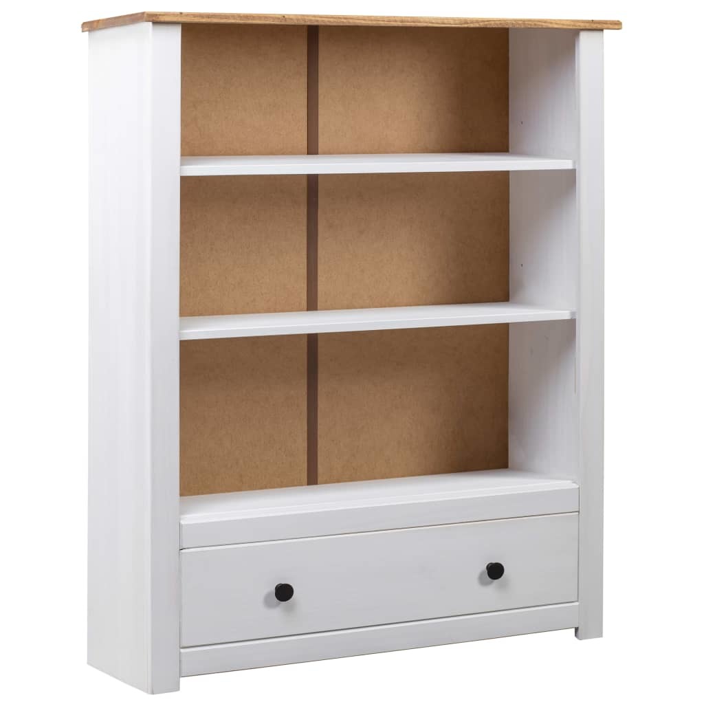 Bookcase White 31.5"x13.8"x43.3" Solid Pine Wood Panama Range